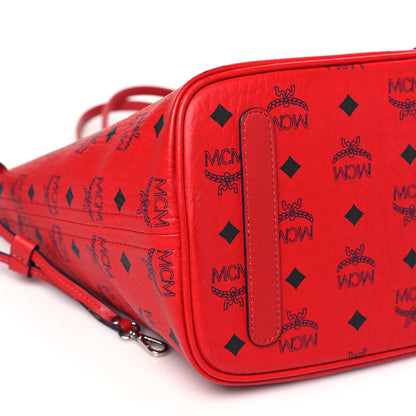 MCM Visetos Medium Liz Reversible Shopper Tote Ruby Red 11 of 16
