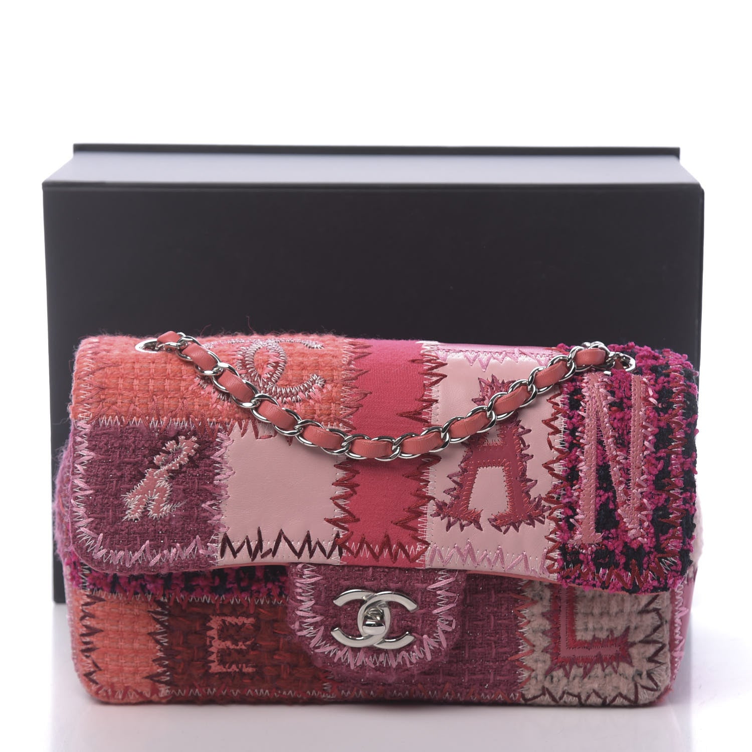 Chanel Lambskin Tweed Patchwork Medium Single Flap Multicolor 11 of 11
