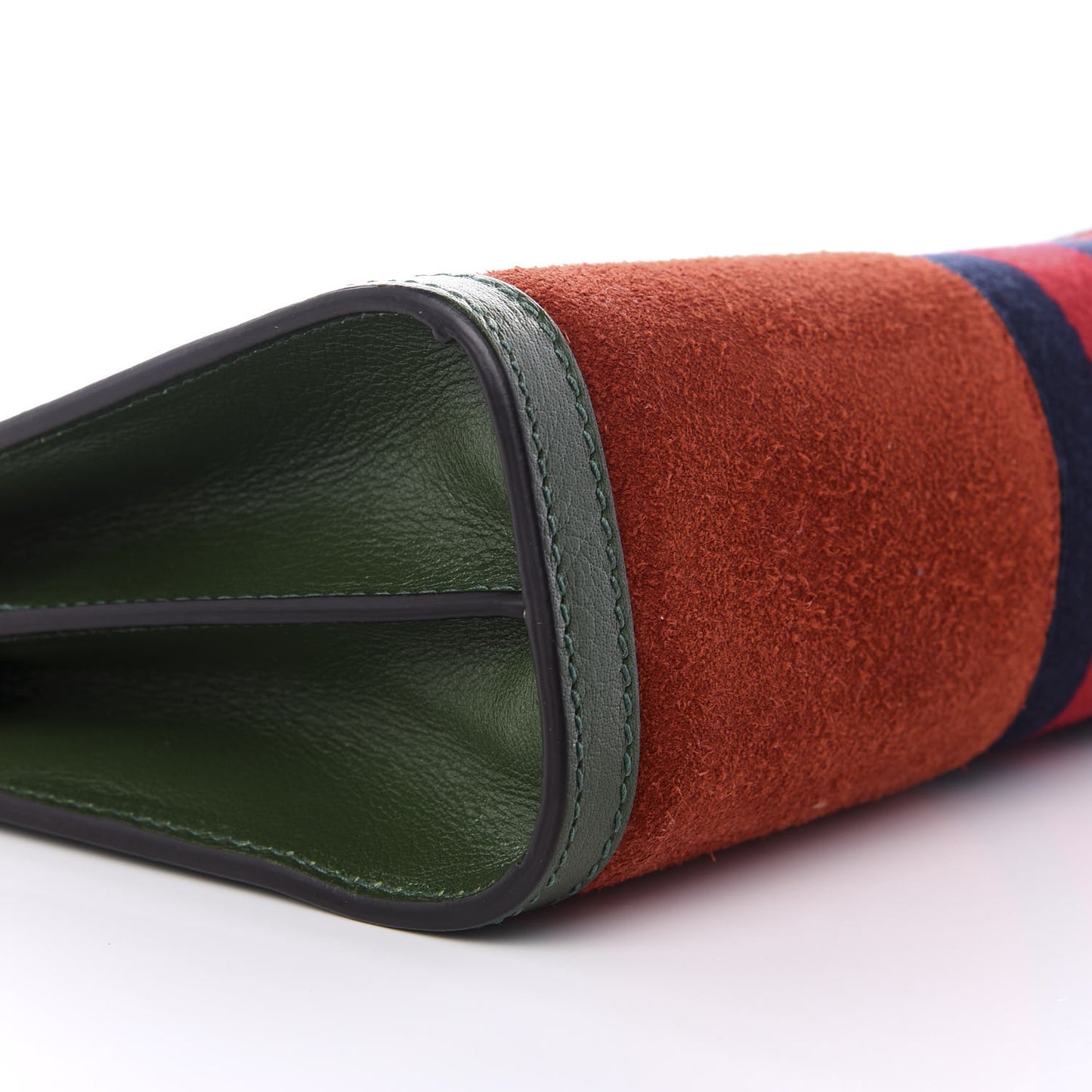 Suede Calfskin GG Web Small Ophidia Chain Shoulder Bag Brown Red Green