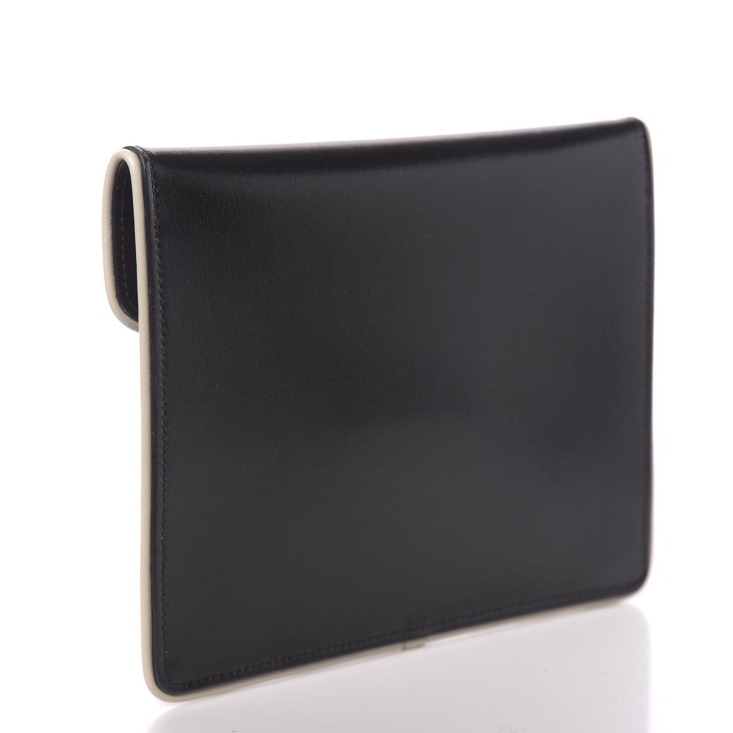 Smooth Shiny Calfskin Monogram Uptown Baby Pouch Black White