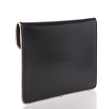 Saint Laurent Smooth Shiny Calfskin Monogram Uptown Baby Pouch Black White 3 of 6