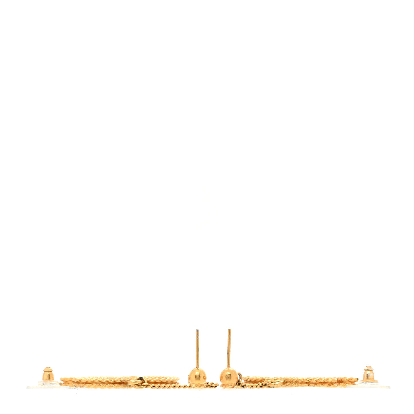 CC Drop Earrings Matte Gold