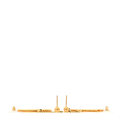 Chanel CC Drop Earrings Matte Gold 3 of 6