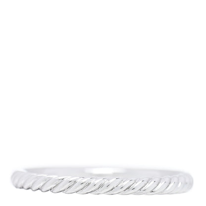 David Yurman 18K White Gold Diamond 2mm Cable Collectibles Band Ring 54 7 3 of 5
