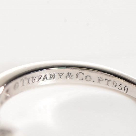 Tiffany Platinum Diamond Ribbon Engagement Ring 4.75 4 of 12