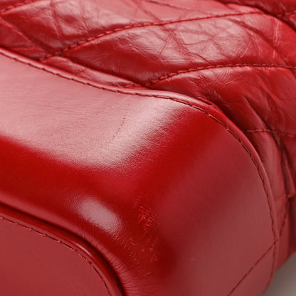 Chanel Aged Calfskin Chevron Quilted Small Gabrielle Hobo Red 9 of 9