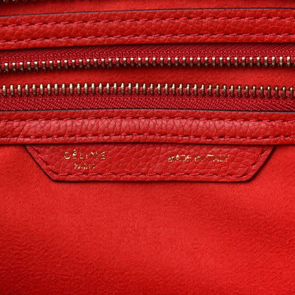 Celine Drummed Calfskin Medium Luggage Coquelicot 7 of 10