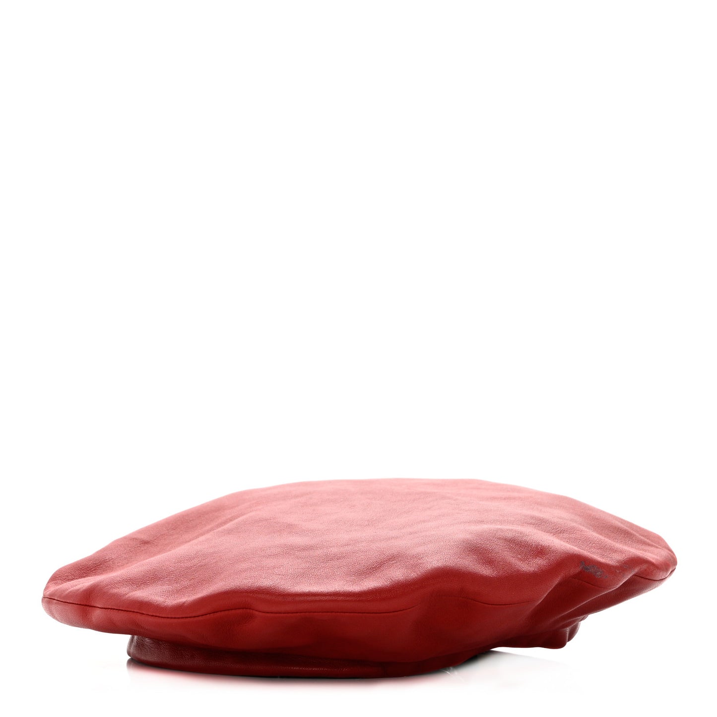 Calfskin Beret Hat 56 Red