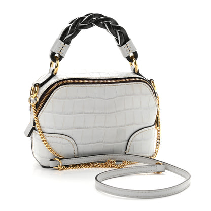 Chloe Crocodile Embossed Mini Daria Chain Bag Light Cloud 3 of 10