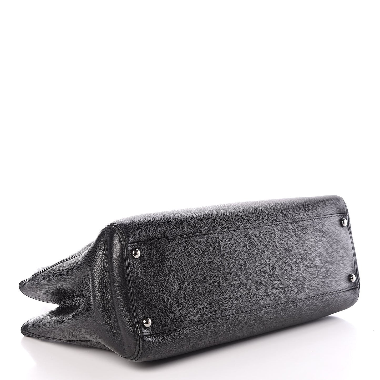 Calfskin Mademoiselle Lock Cerf Shopper Tote Black