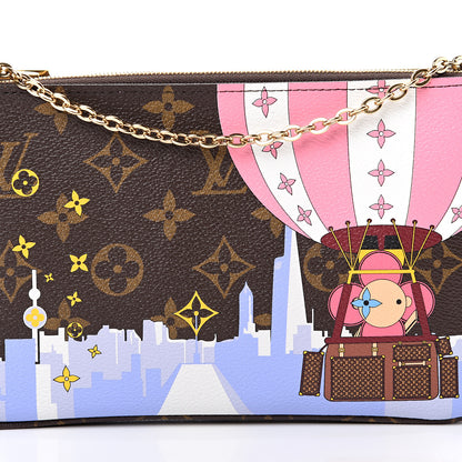 Louis Vuitton Monogram 2019 Christmas Animation Double Zip Pochette 8 of 10