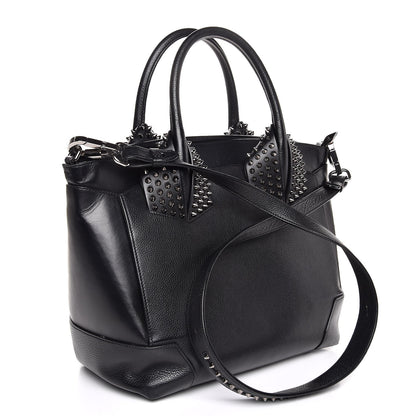 Christian Louboutin Grained Calfskin Studded Large Eloise Satchel Black 4 of 7
