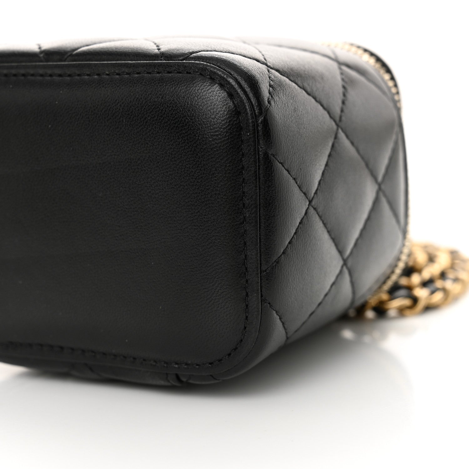 Chanel Lambskin Quilted Mini Pearl Crush Vanity Case With Chain Black 10 of 12