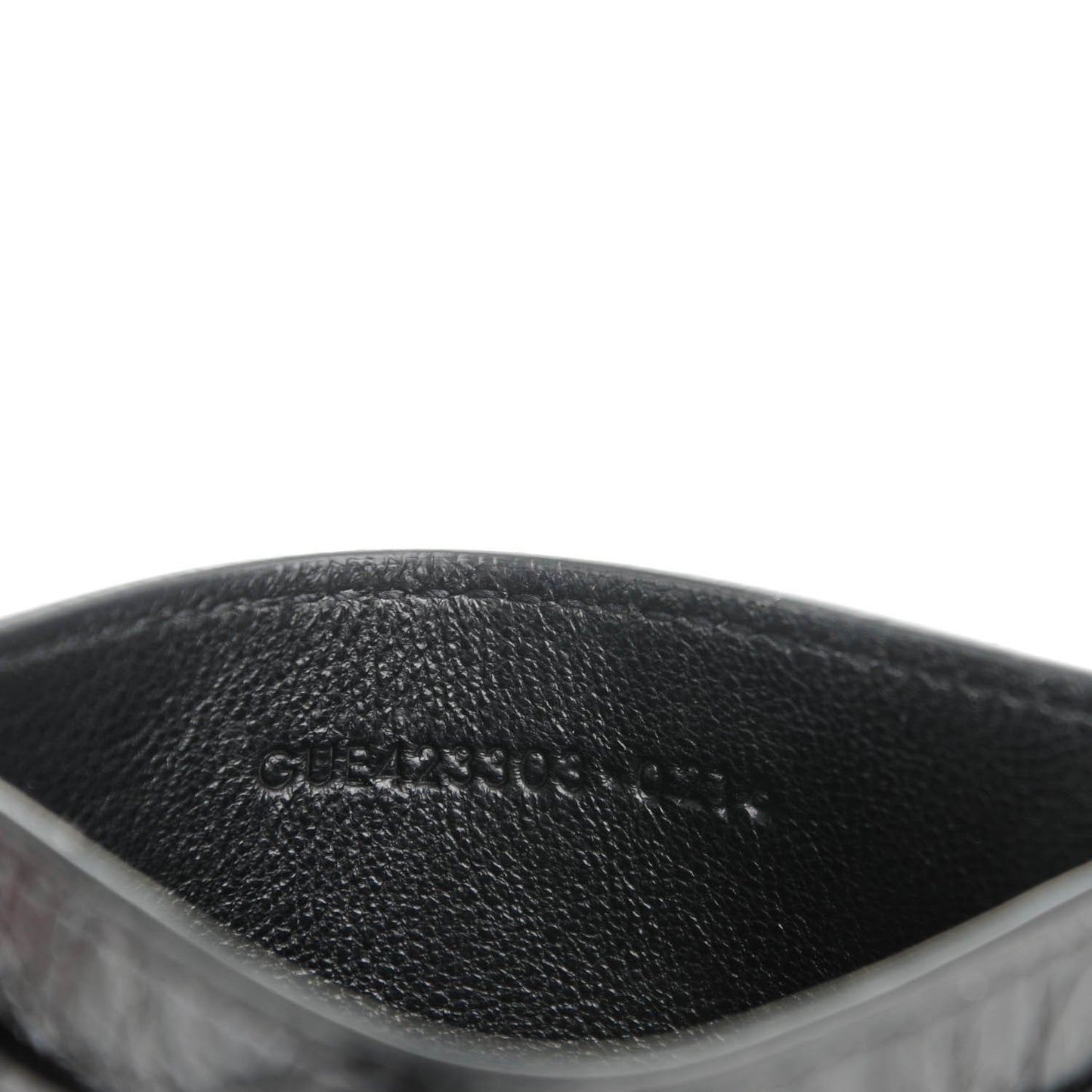 Calfskin Crocodile Embossed Card Case Black