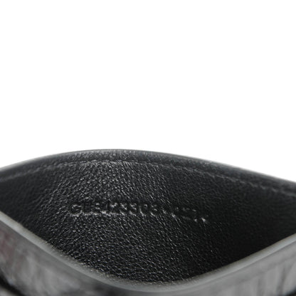Saint Laurent Calfskin Crocodile Embossed Card Case Black 7 of 7