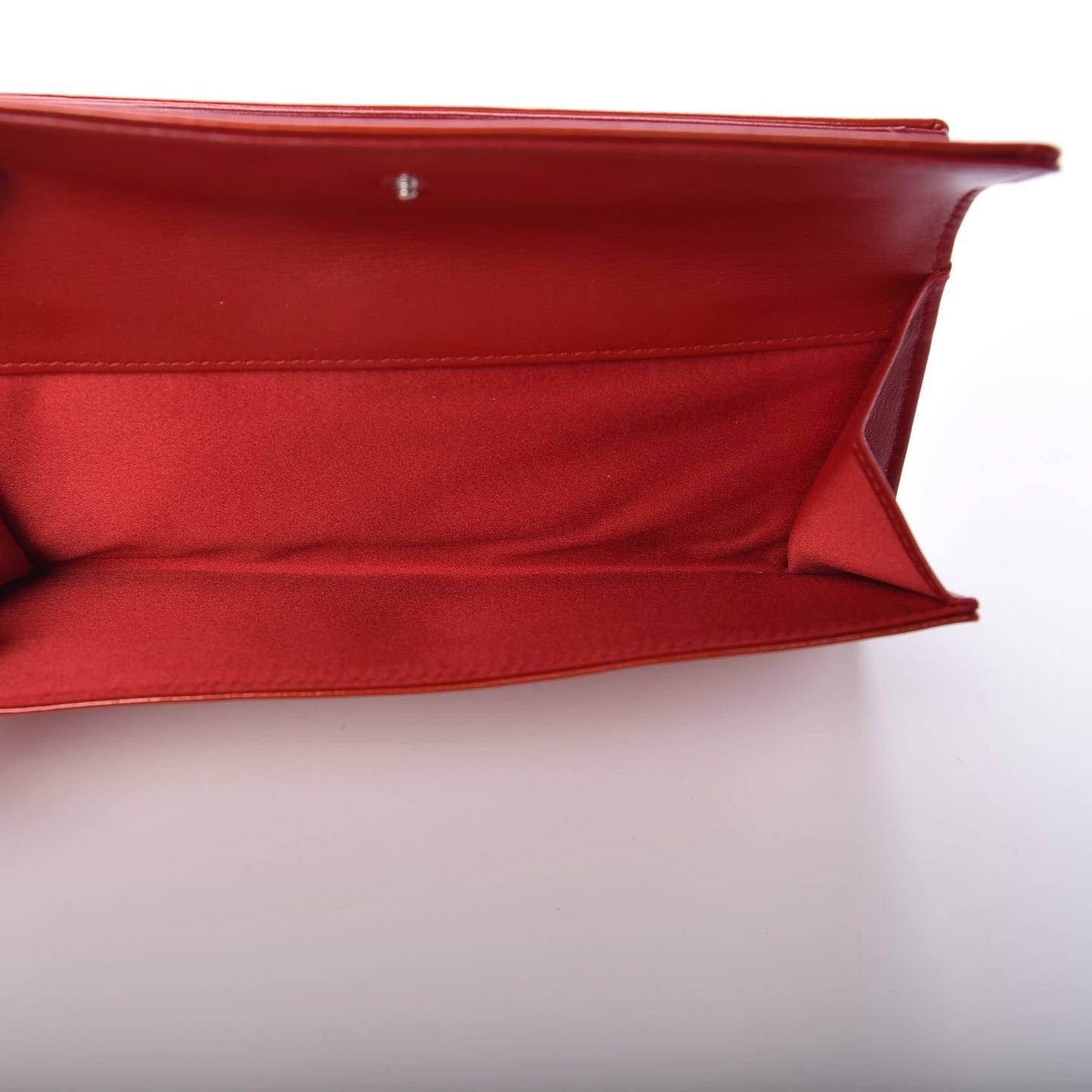 Patent Camellia Embossed Flap Wallet Dark Red