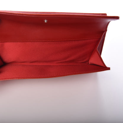 Chanel Patent Camellia Embossed Flap Wallet Dark Red 6 of 10