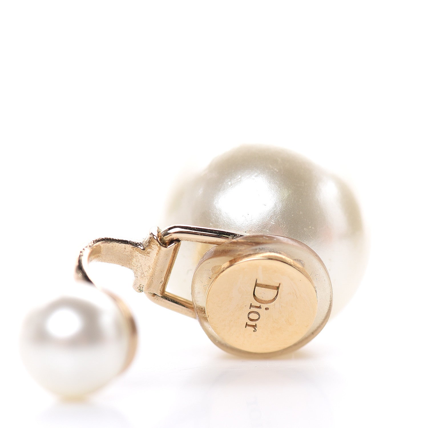 Christian Dior Pearl Clip On Earrings Cream 3 of 4