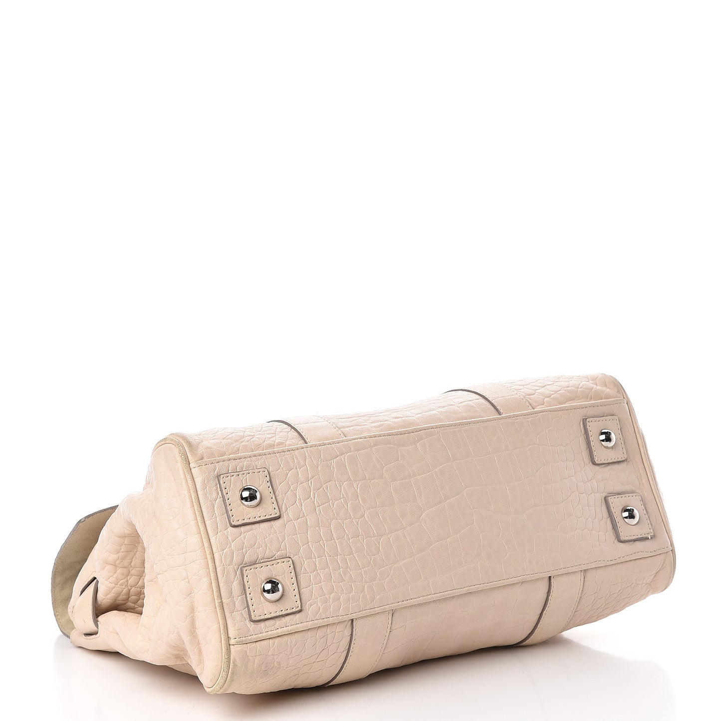 Calfskin Crocodile Embossed Bayswater Snowball White