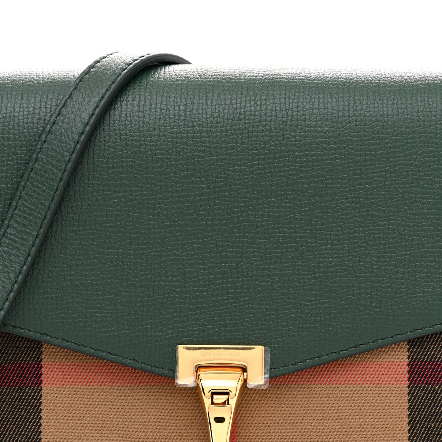 Derby Calfskin House Check Small Macken Crossbody Bag Vintage Green