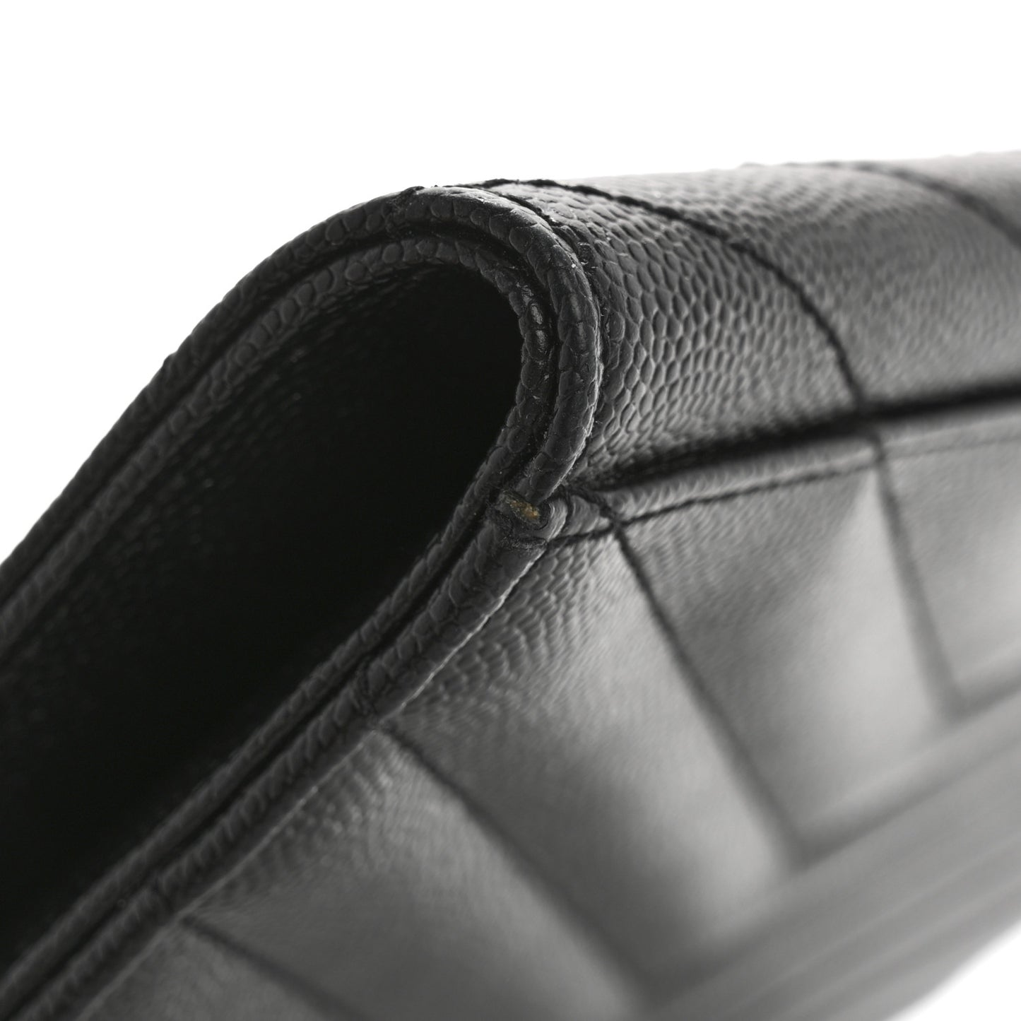 Grain De Poudre Matelasse Chevron Monogram Envelope Clutch Black