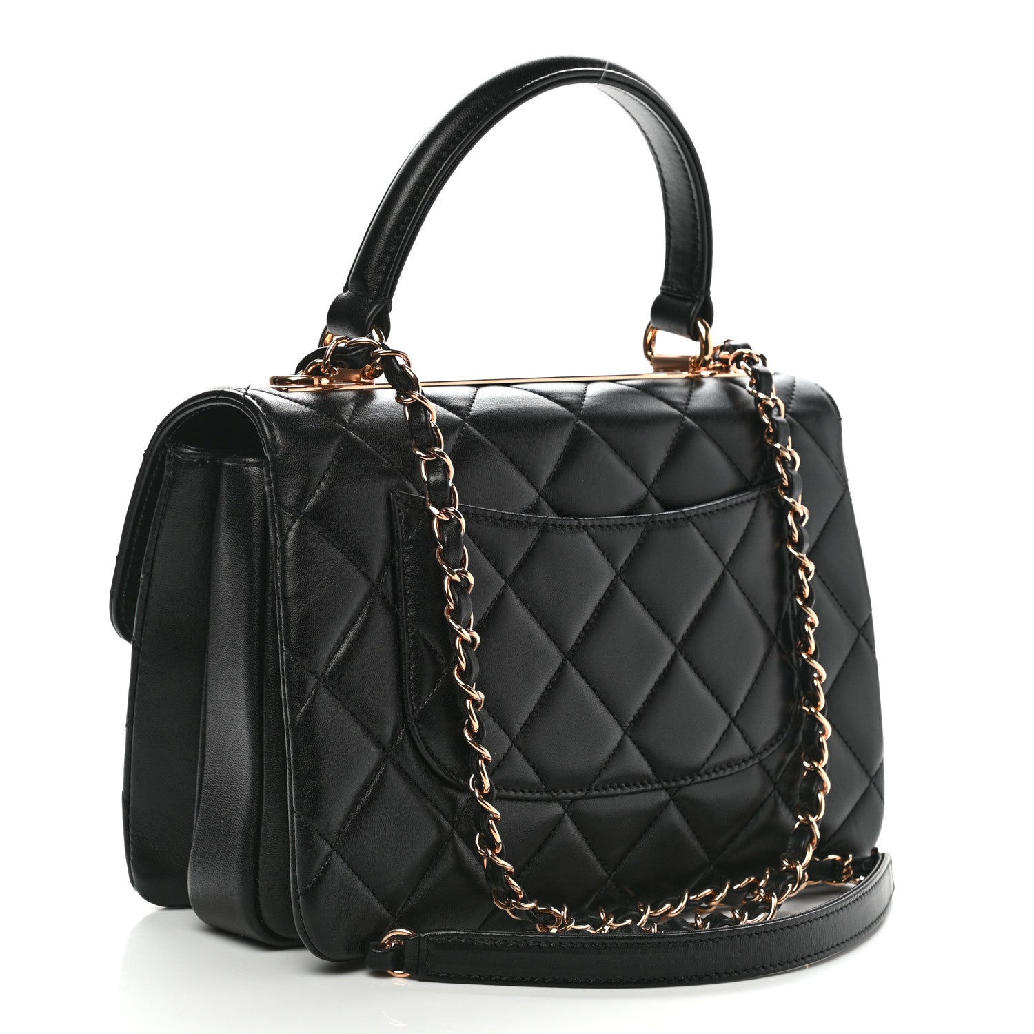 Chanel Lambskin Quilted Small Trendy CC Dual Handle Flap Bag Black 2 of 11
