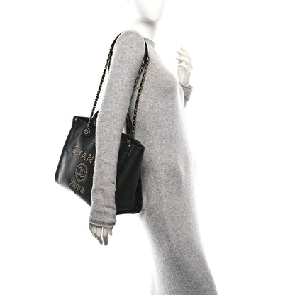 Chanel Caviar Small Studded Deauville Tote Black 2 of 11