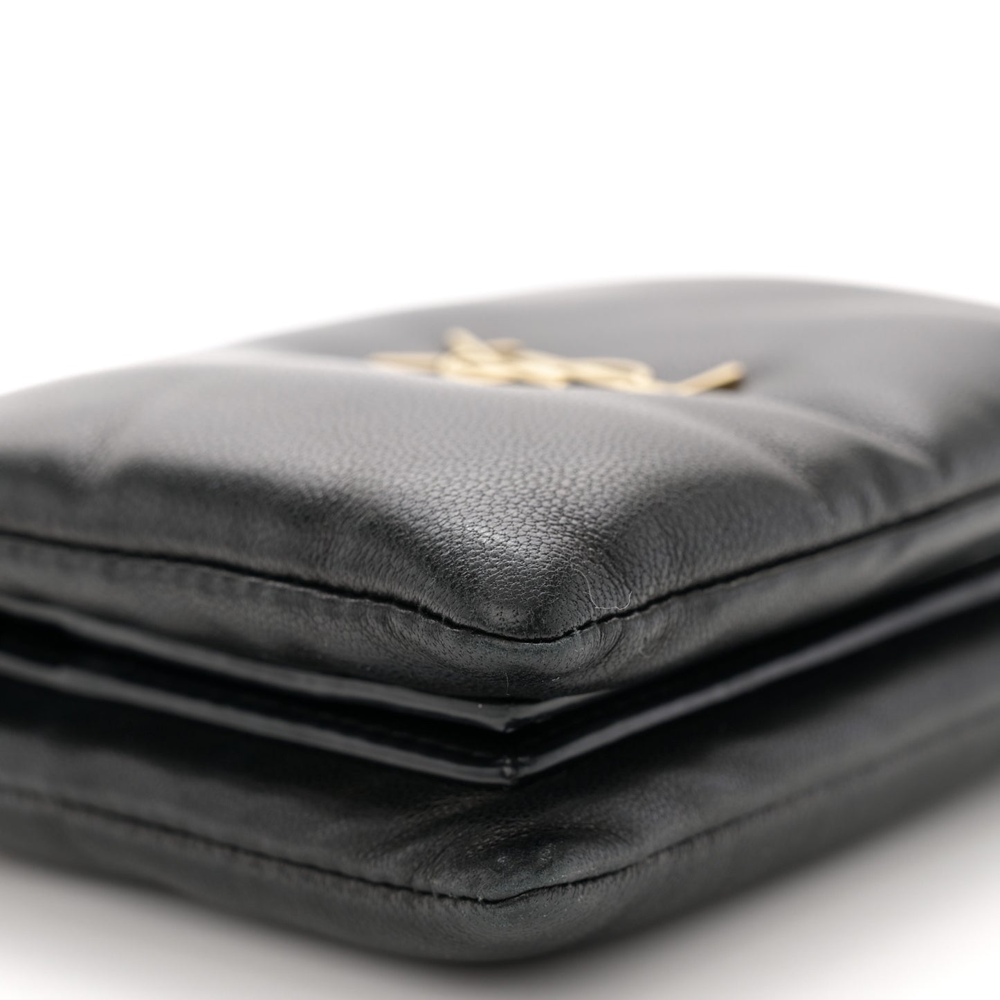 Lambskin Calypso Compact Chain Wallet Black