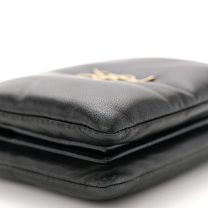 Saint Laurent Lambskin Calypso Compact Chain Wallet Black 9 of 10