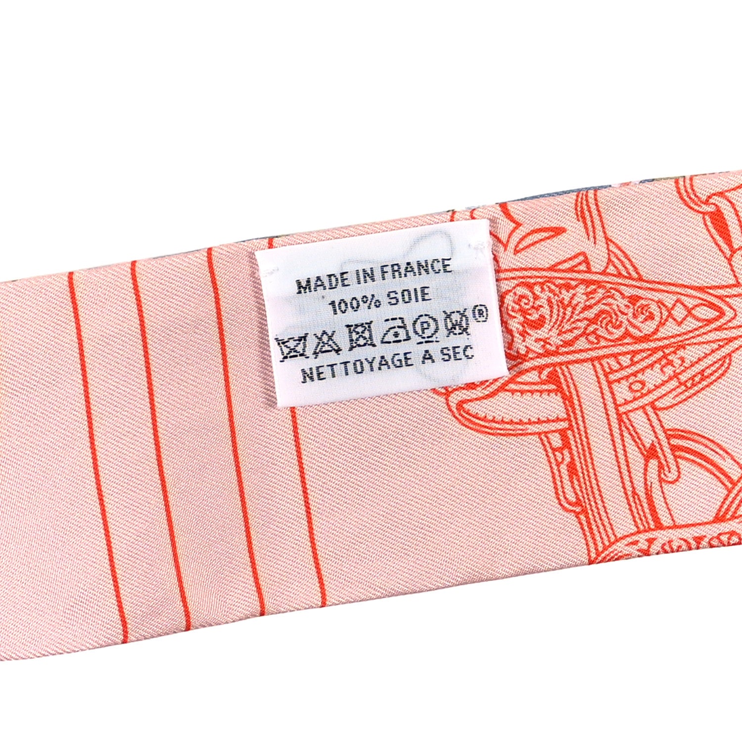 Hermes Silk Brides De Gala En Fleurs Twilly Blue Jean Rose Saumon 3 of 3