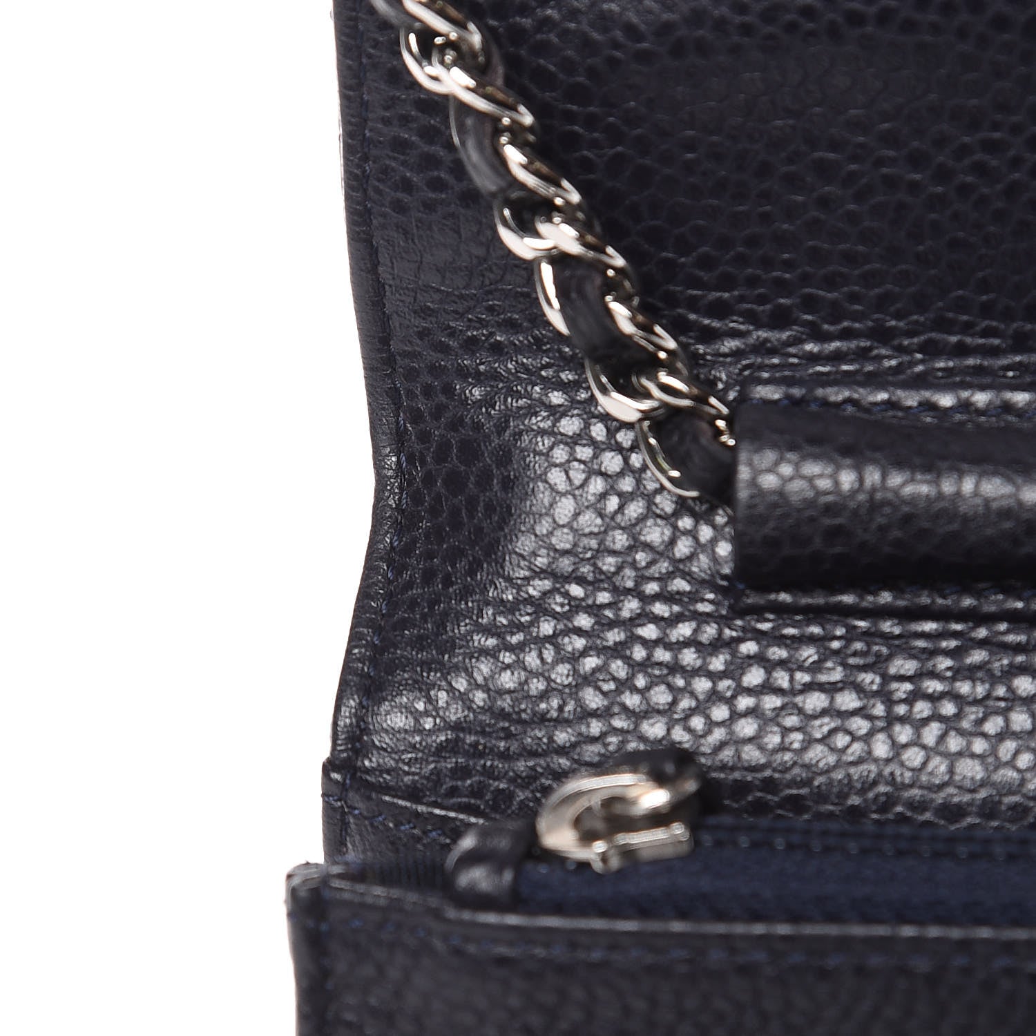 Chanel Caviar Quilted Wallet On Chain WOC Navy Blue 17 of 17