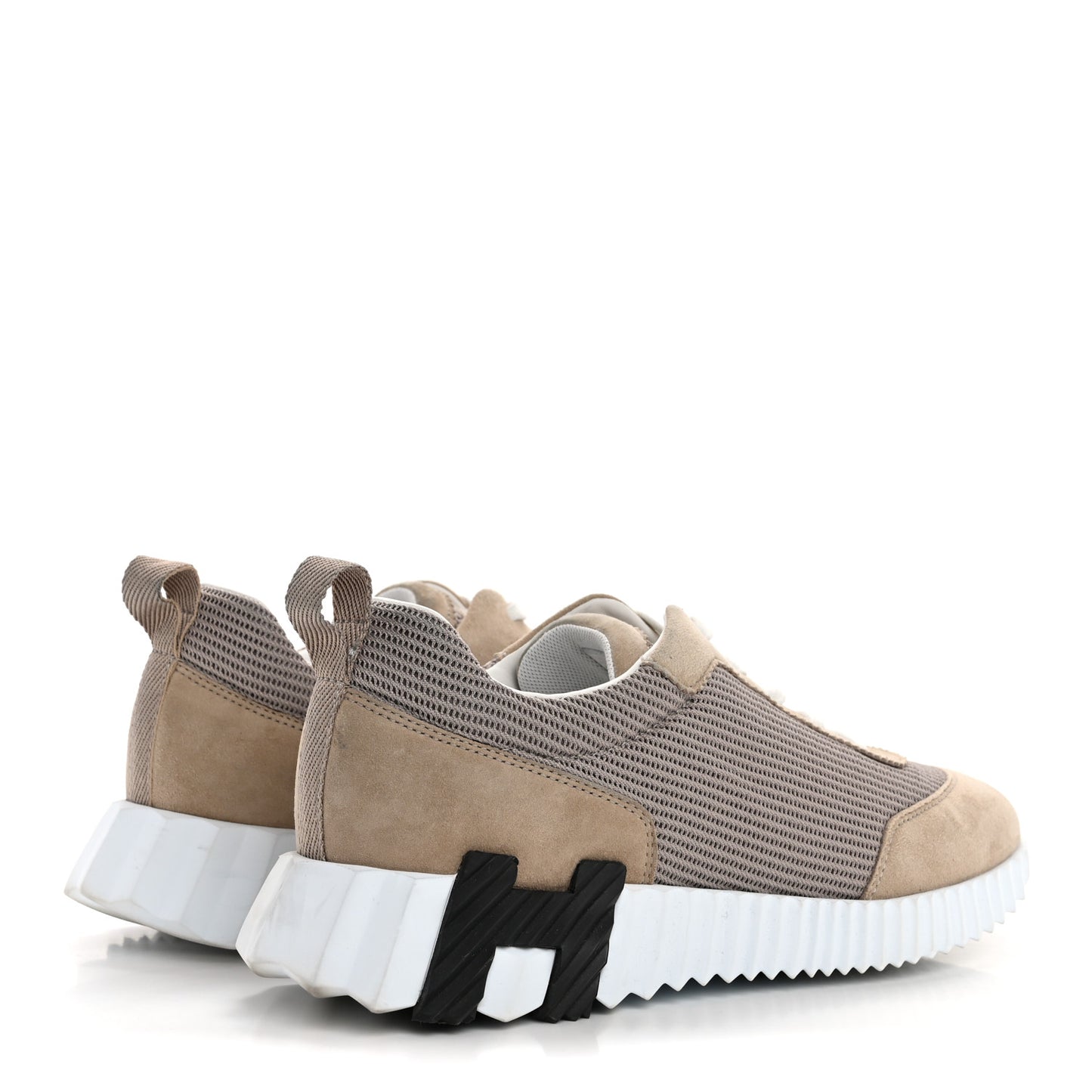 Air Mesh Suede Goatskin Bouncing Sneakers 38 Beige Camel