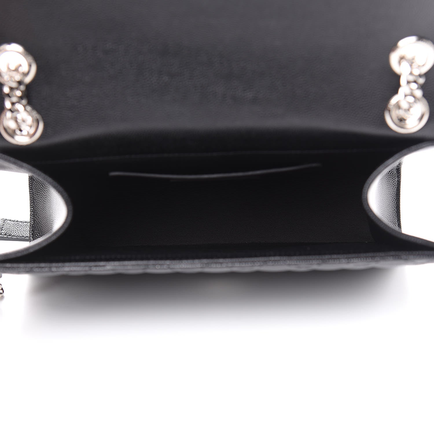 Saint Laurent Grain De Poudre Textured Mixed Matelasse Triquilt Medium Monogram Satchel Black 5 of 10