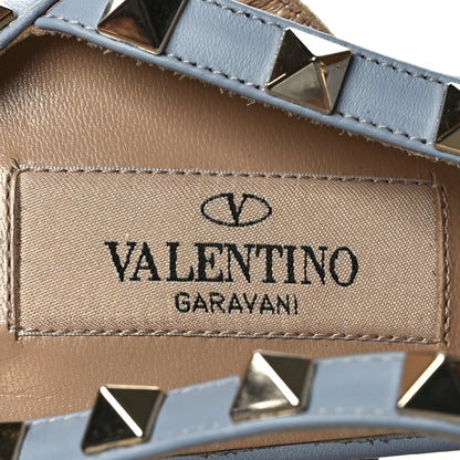 Valentino Garavani Calfskin Nappa Rockstud Ankle Strap 65mm Pumps 37.5 Water Sky 7 of 8