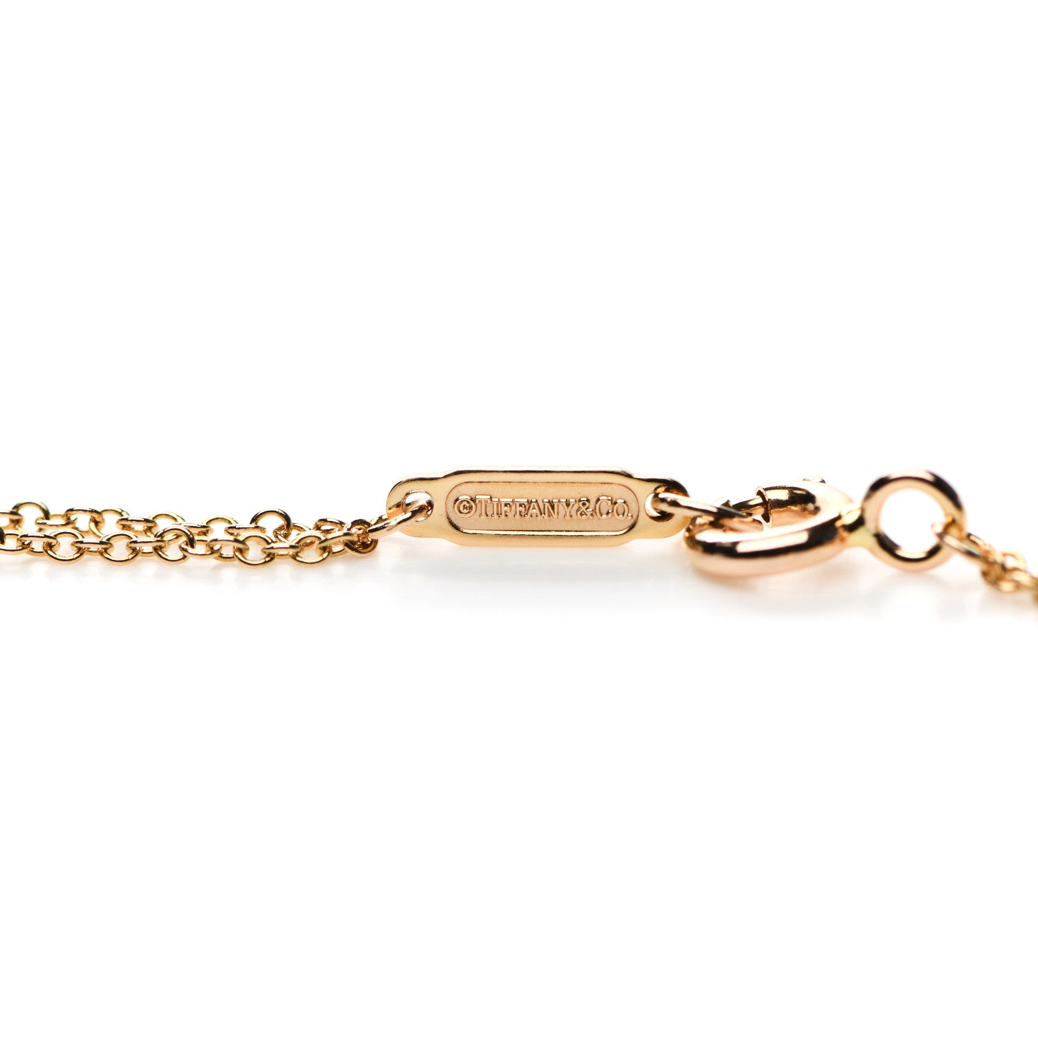 Tiffany 18K Rose Gold Infinity Double Chain Pendant Necklace 5 of 6