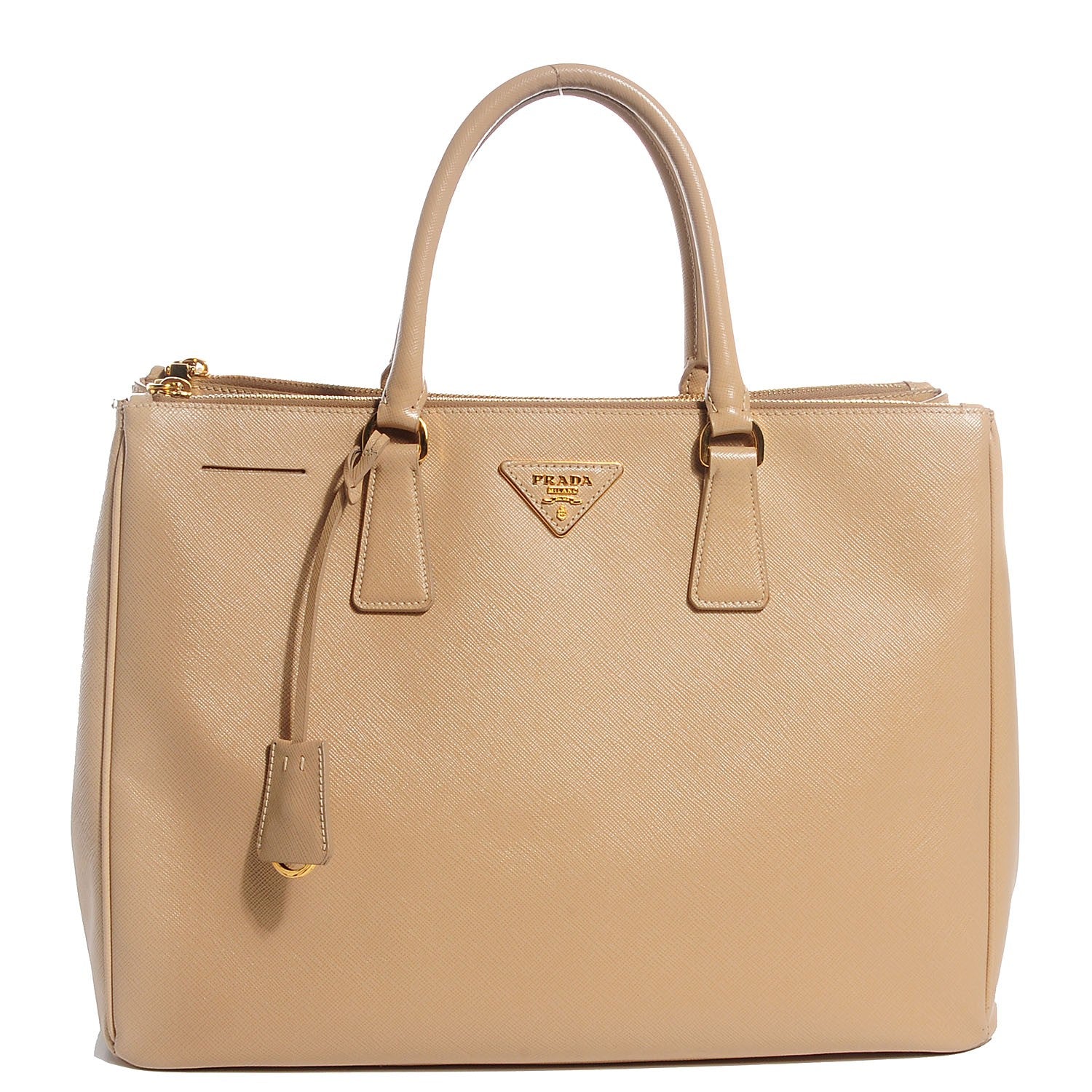 Prada Saffiano Lux Large Double Zip Tote Sabbia 1 of 9