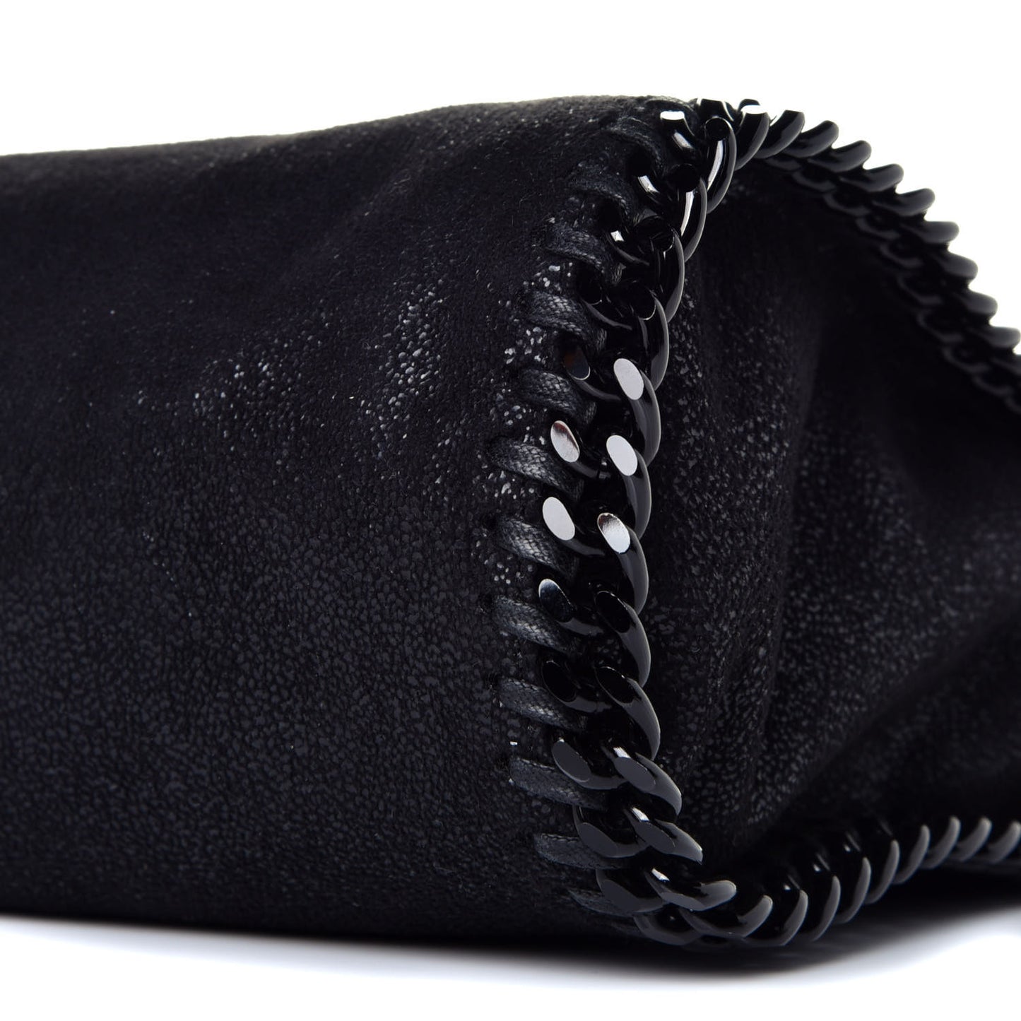 Shaggy Deer Mini Falabella Fold Over Tote Black