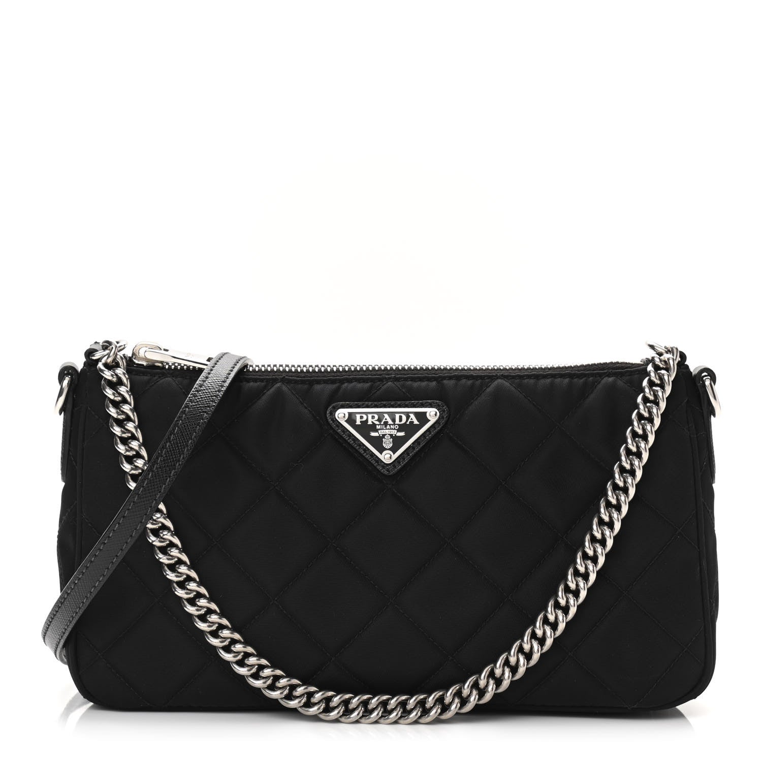 Prada Nylon Tessuto Impuntu Quilted Crossbody Bag Black 1 of 9