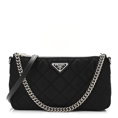 Prada Nylon Tessuto Impuntu Quilted Crossbody Bag Black 1 of 9
