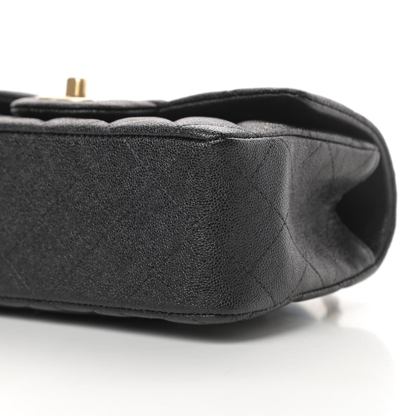 Caviar Quilted Mini Top Handle Rectangular Flap Black