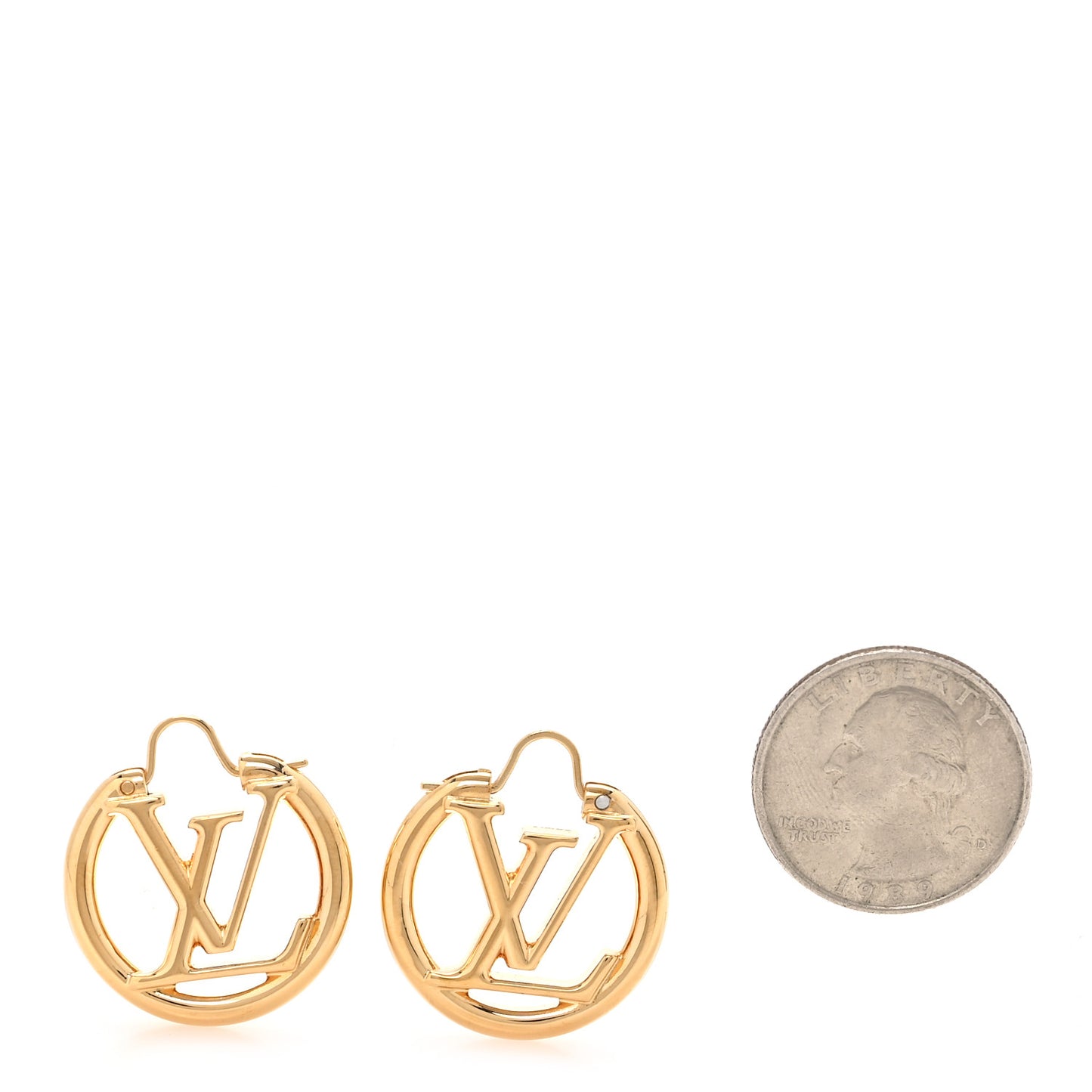 Metal Small Louise Hoop Earrings Gold