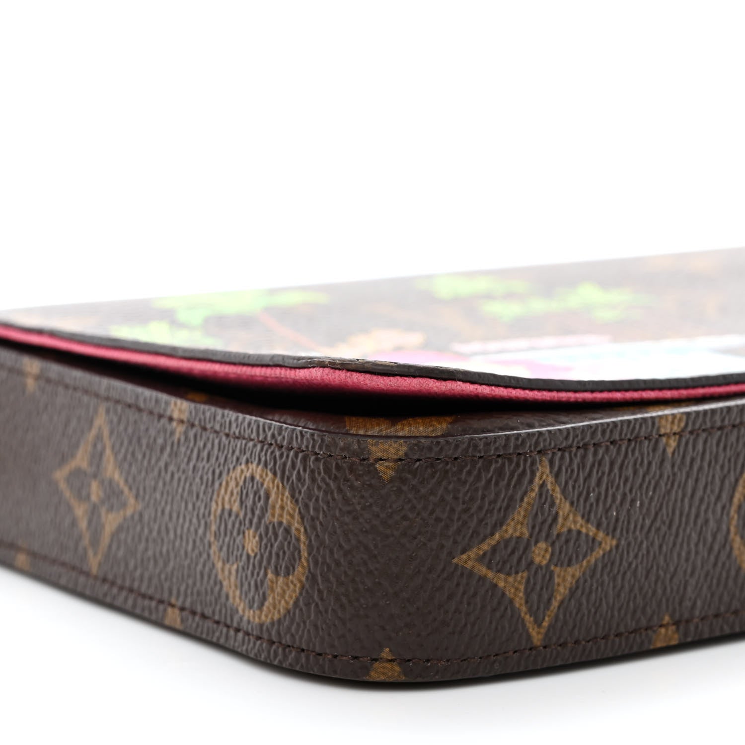 Louis Vuitton Monogram 2021 Christmas Animation Hollywood Pochette Felicie Chain Wallet Fuchsia 11 of 15