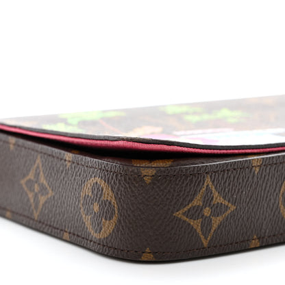 Louis Vuitton Monogram 2021 Christmas Animation Hollywood Pochette Felicie Chain Wallet Fuchsia 11 of 15