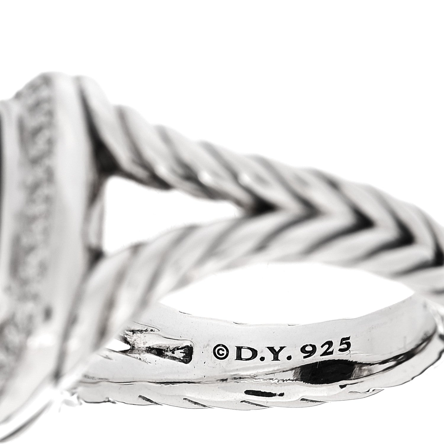 David Yurman Sterling Silver Diamond Black Onyx 11mm Albion Ring 49 5 5 of 7