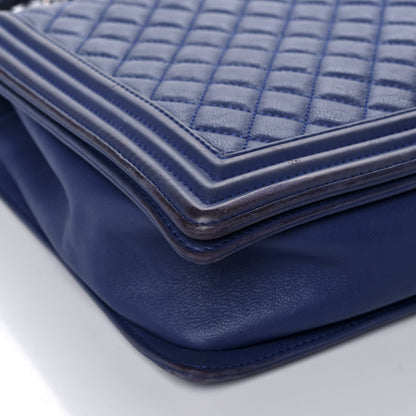 Chanel Calfskin Quilted Large Boy Flap Blue 9 of 13