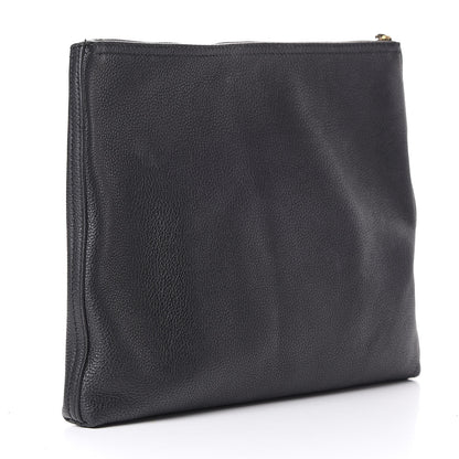 Gucci Pebbled Calfskin Medium Logo Portfolio Clutch Black 2 of 10