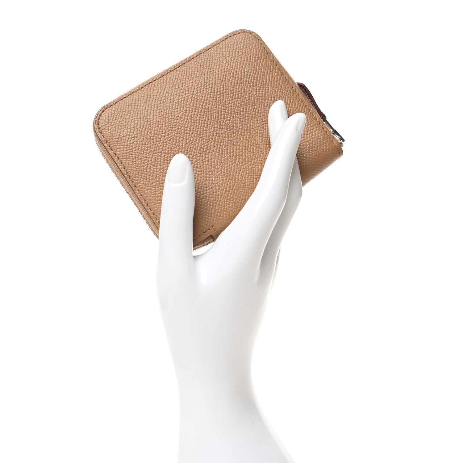 Hermes Epsom Silk'in Compact Wallet Chai 2 of 9