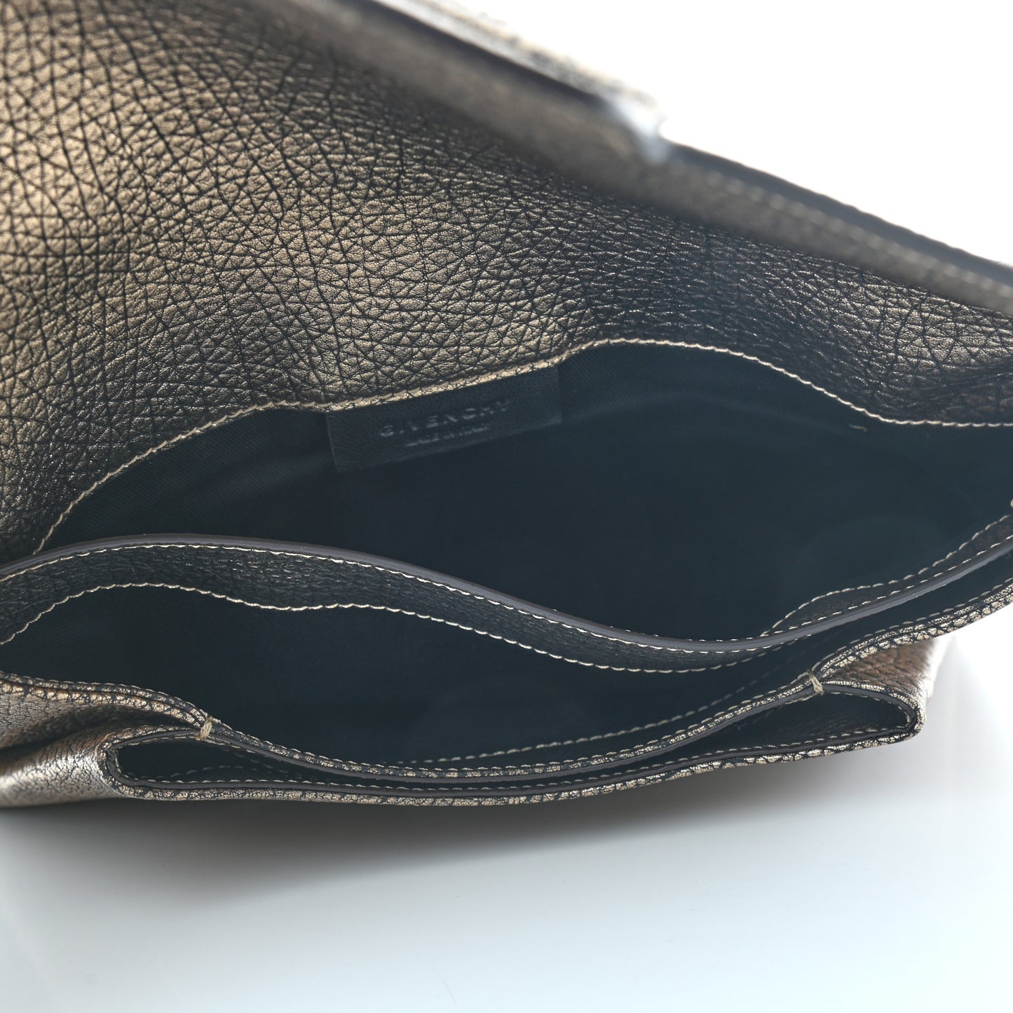 Crackled Metallic Sugar Goatskin Medium Antigona Envelope Clutch Light Gold