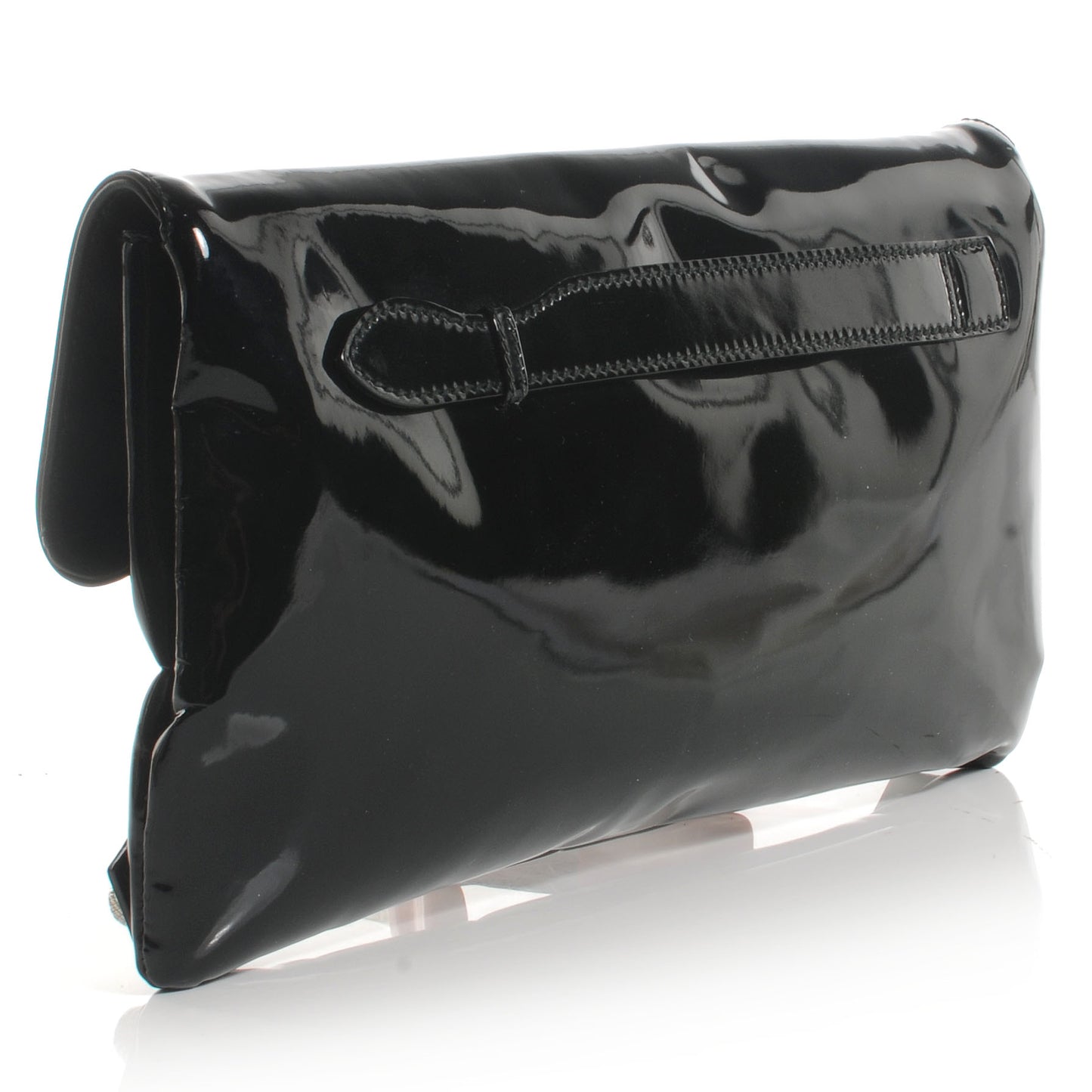 Patent Giant Envelope Clutch Black