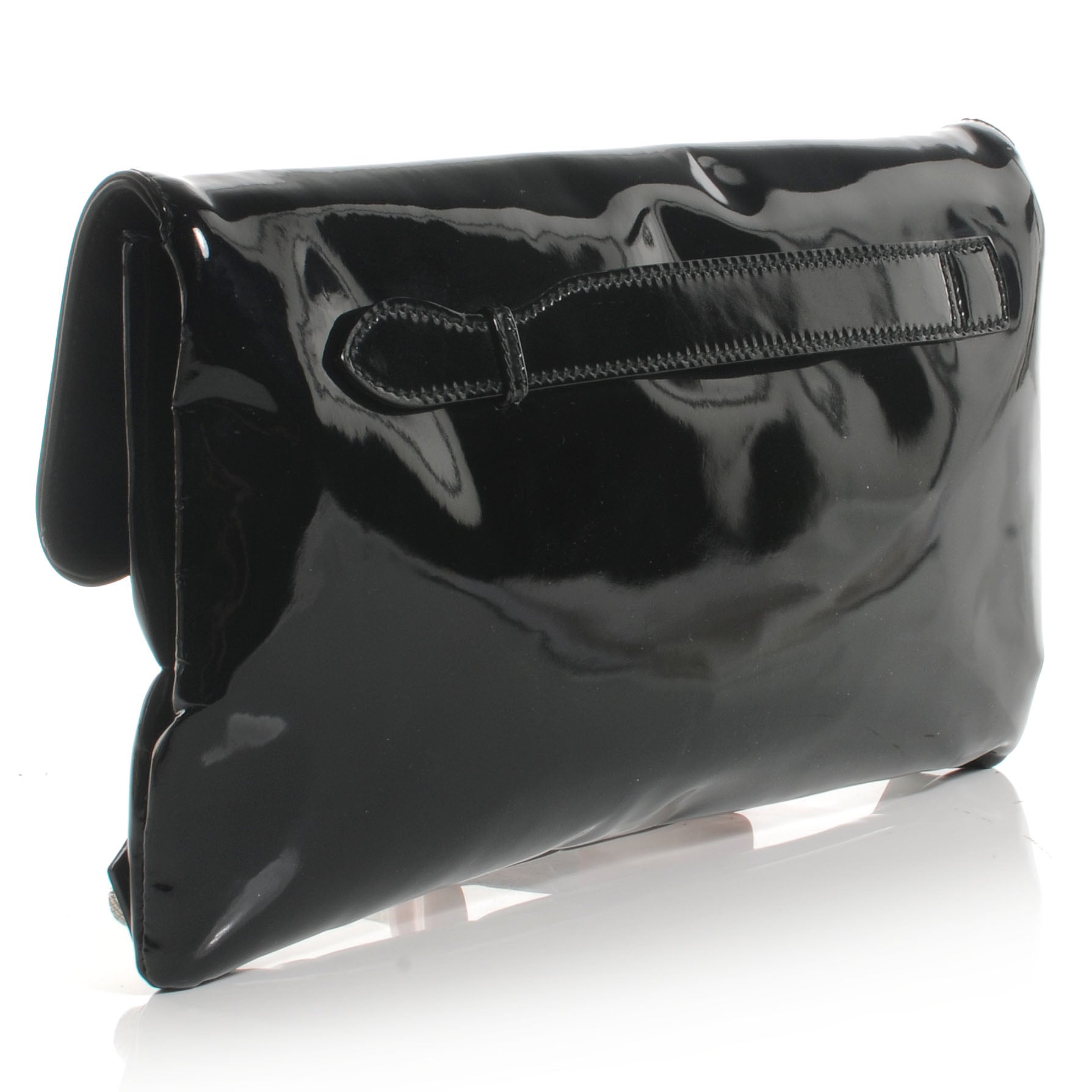 Balenciaga Patent Giant Envelope Clutch Black 3 of 7